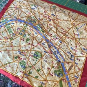100% silk scarf with map of Paris